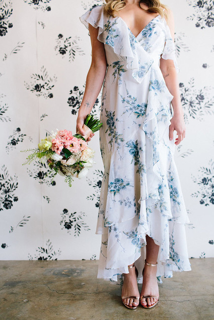 Floral wedding party ideas with The Black Tux Inspiration