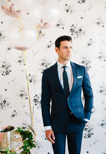 Floral wedding party ideas with The Black Tux Inspiration