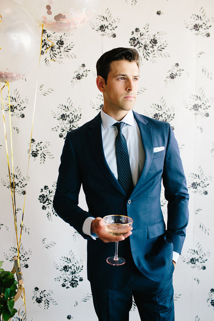 Floral wedding party ideas with The Black Tux Inspiration