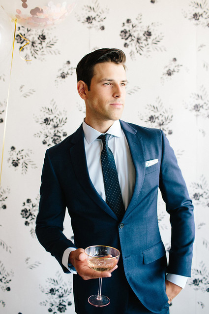 Floral wedding party ideas with The Black Tux Inspiration