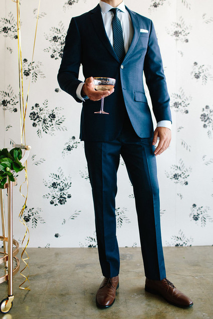 Floral wedding party ideas with The Black Tux Inspiration