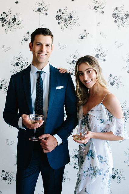 Floral wedding party ideas with The Black Tux