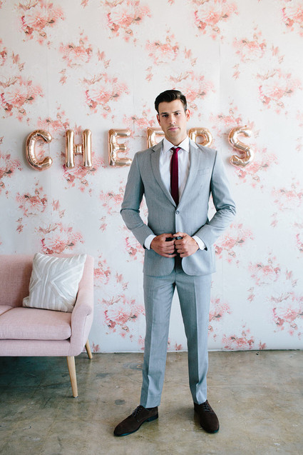 Floral wedding party ideas with The Black Tux Inspiration