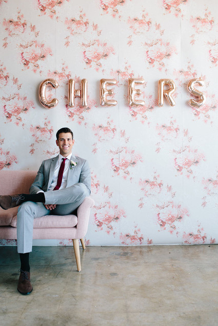 Floral wedding party ideas with The Black Tux Inspiration