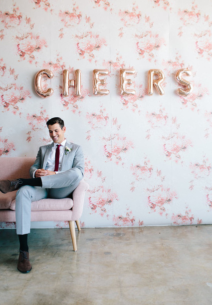 Floral wedding party ideas with The Black Tux Inspiration
