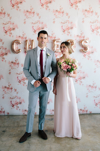 Floral wedding party ideas with The Black Tux Inspiration