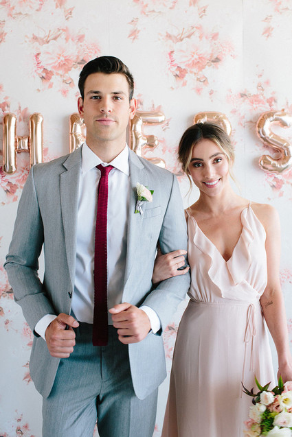 Floral wedding party ideas with The Black Tux Inspiration