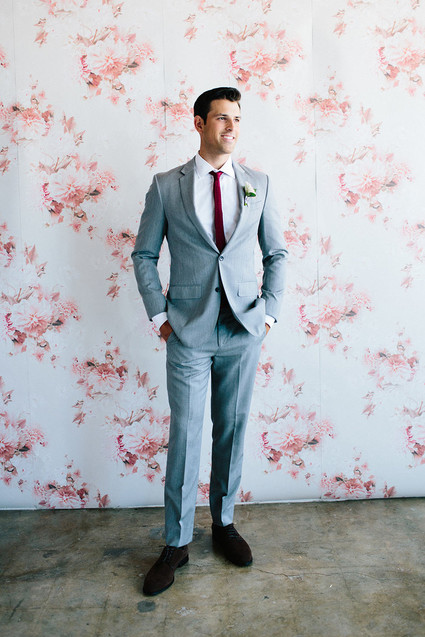 Floral wedding party ideas with The Black Tux Inspiration