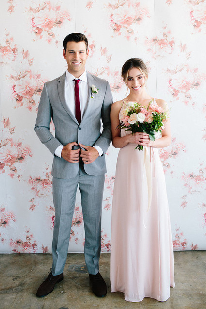 Floral wedding party ideas with The Black Tux Inspiration