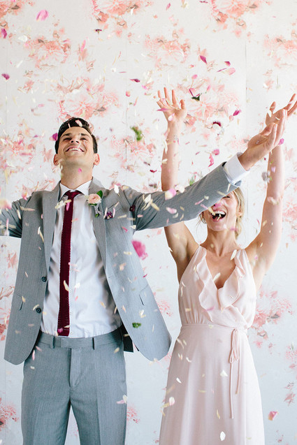 Floral wedding party ideas with The Black Tux Inspiration