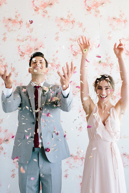 Floral wedding party ideas with The Black Tux