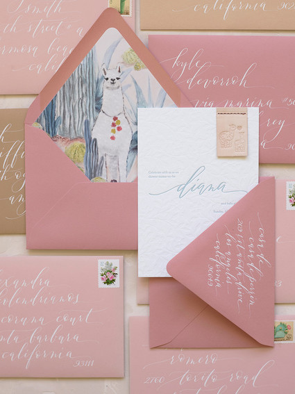 Llama baby shower invites