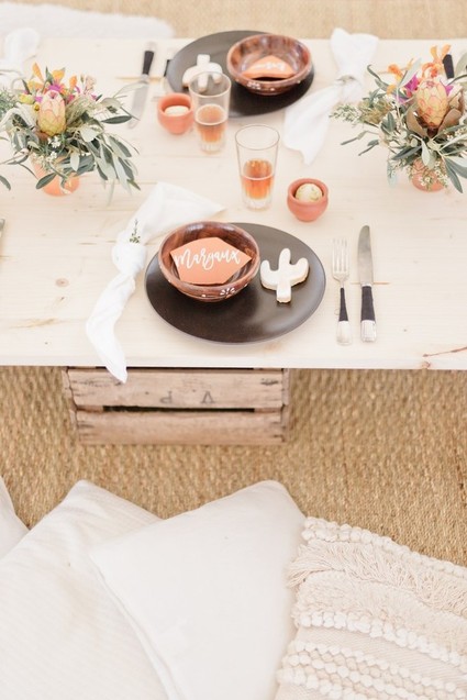 Cactus rose desert inspired Moroccan baby shower in France