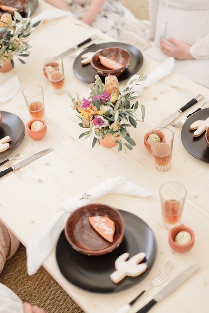 Cactus rose desert inspired Moroccan baby shower in France