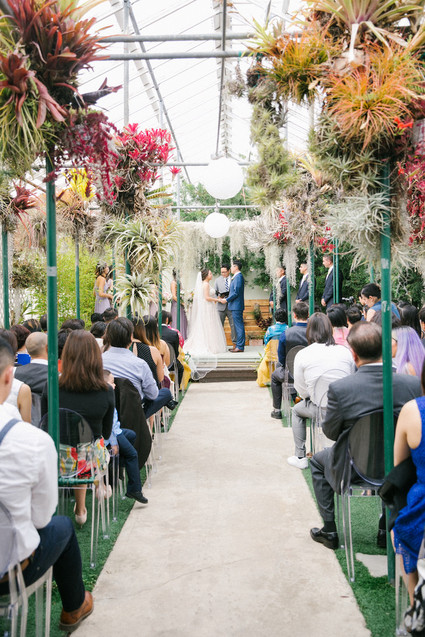 Whimsical greenhouse wedding at Shelldance Orchid Gardens