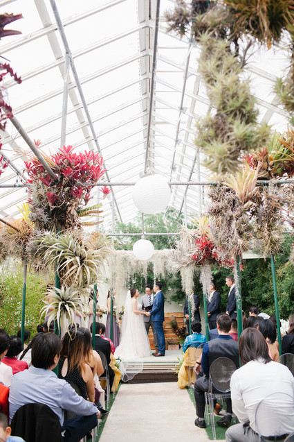 Whimsical greenhouse wedding at Shelldance Orchid Gardens