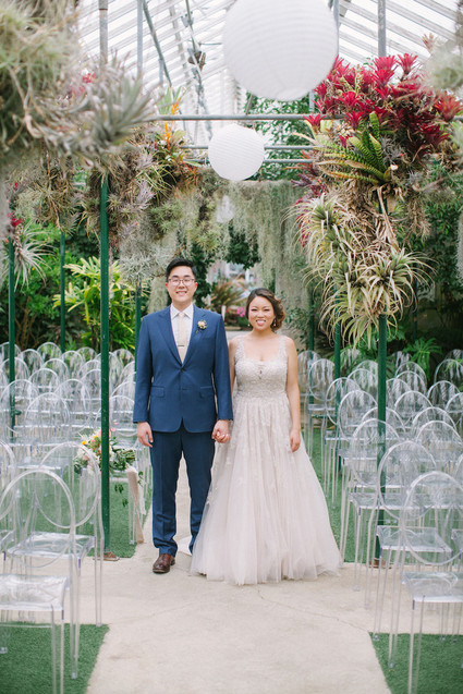 Whimsical greenhouse wedding at Shelldance Orchid Gardens