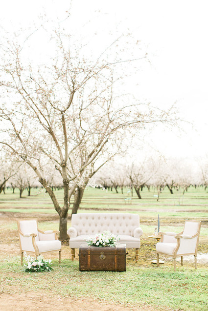Romantic pastel spring blossom estate wedding