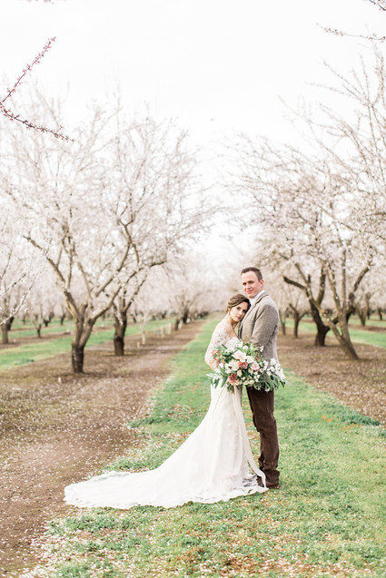 Romantic pastel spring blossom estate wedding