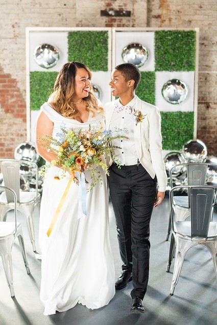 Pop Art inspired LGBTQ wedding editorial at The Green Building in NYC