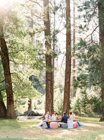 Colorful Yosemite elopement and picnic Inspiration