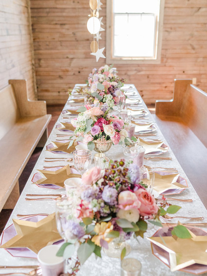 Feminine moon & stars baby shower on 100 Layer Cakelet