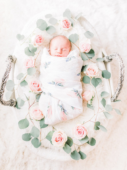 Floral styled newborn photos