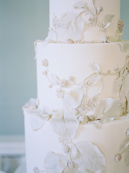 white floral wedding cake