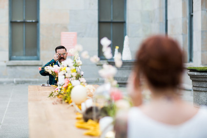 Whimsical Wes Anderson wedding ideas at the San Francisco Mint