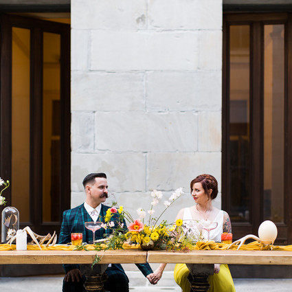 Whimsical Wes Anderson wedding ideas at the San Francisco Mint Inspiration