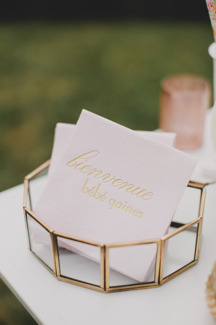 Parisian backyard baby shower