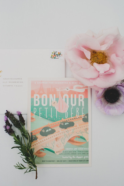 Parisian backyard baby shower