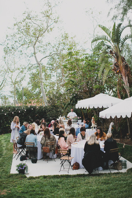 Parisian backyard baby shower