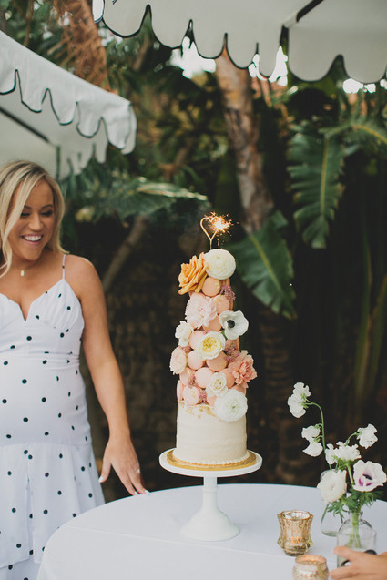 Parisian backyard baby shower