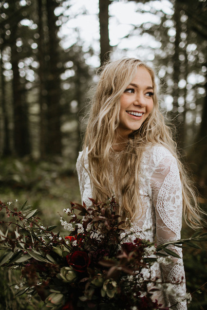 Forest and ocean newlywed shoot