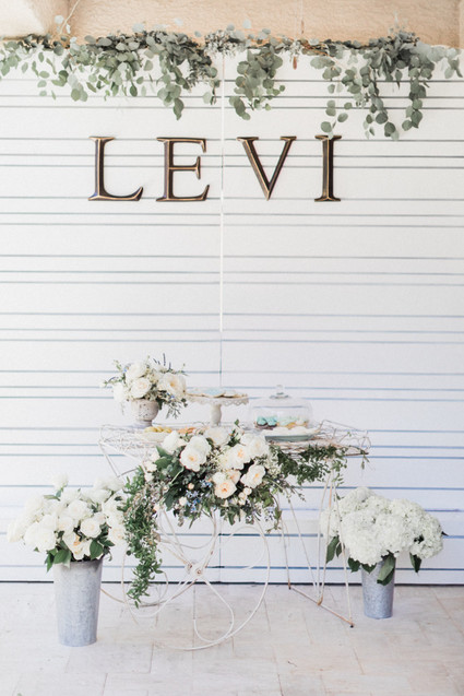 French garden themed boy's baby shower