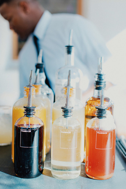 Artful hip earth-tone wedding at Office Party in LA