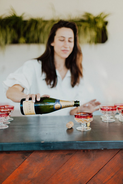 Artful hip earth-tone wedding at Office Party in LA