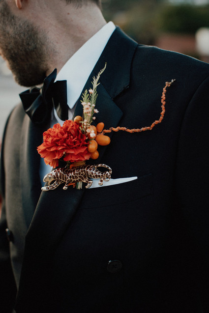 Artful hip earth-tone wedding at Office Party in LA