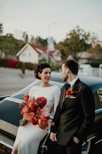 Artful hip earth-tone wedding at Office Party in LA