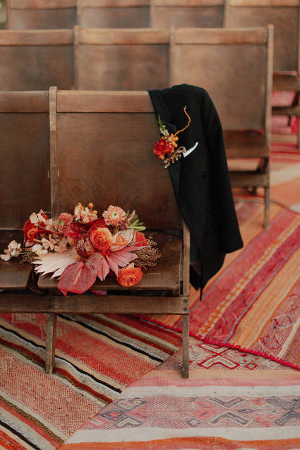 Artful hip earth-tone wedding at Office Party in LA