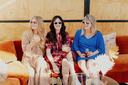 Artful hip earth-tone wedding at Office Party in LA