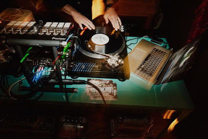 Artful hip earth-tone wedding at Office Party in LA