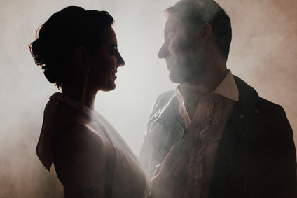 Artful hip earth-tone wedding at Office Party in LA