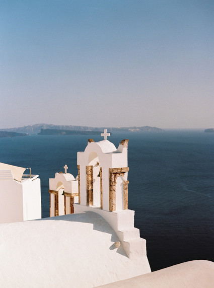 Peony inspired pastel wedding ideas in Santorini Inspiration