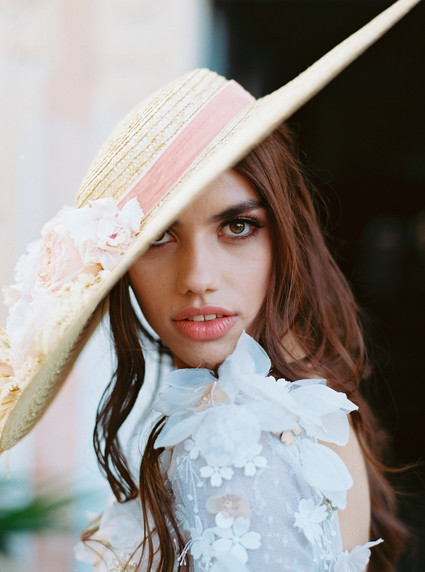 Peony inspired pastel wedding ideas in Santorini