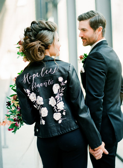 Black and mauve wedding inspiration at Slate Event Space in St Louis