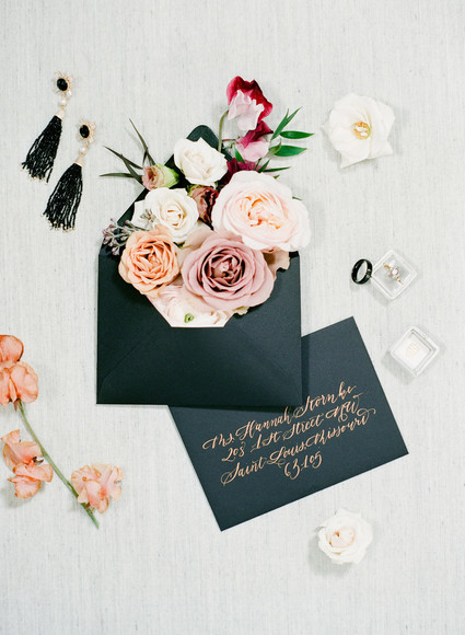 Black and mauve wedding inspiration at Slate Event Space in St Louis Inspiration