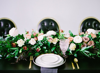 Black and mauve wedding inspiration at Slate Event Space in St Louis Inspiration