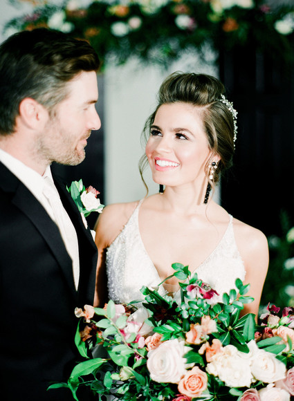 Black and mauve wedding inspiration at Slate Event Space in St Louis Inspiration